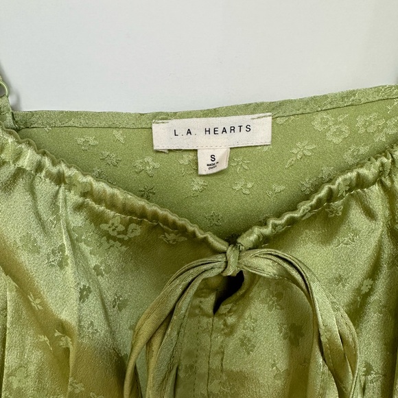 PacSun Green Satin Bustier Tie Top - Picture 5 of 7